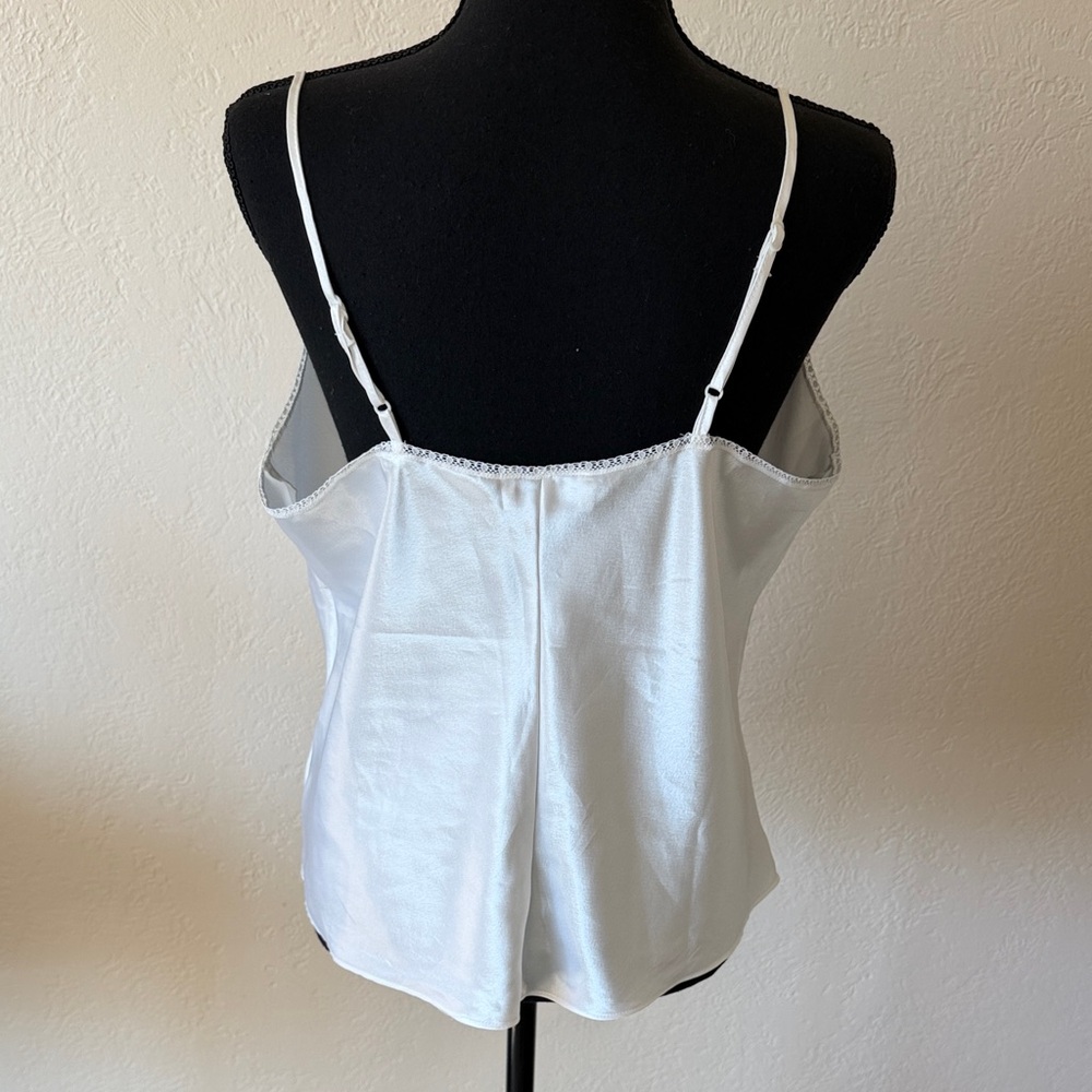 Vintage Elegant White Lace Trim Camisole size Large - Picture 3 of 4